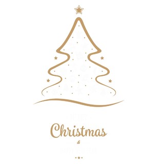 金色圣诞树圣诞节英文字体素材